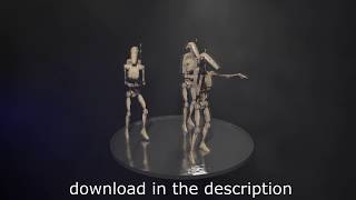 [free 3d model] b1 battle droid (rigged for c4d)