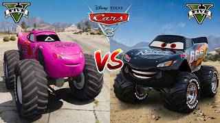 Monster truck Squid Game Lightning McQueen VS Monster truck Vampires McQueen in GTA 5 - WHO IS BEST?