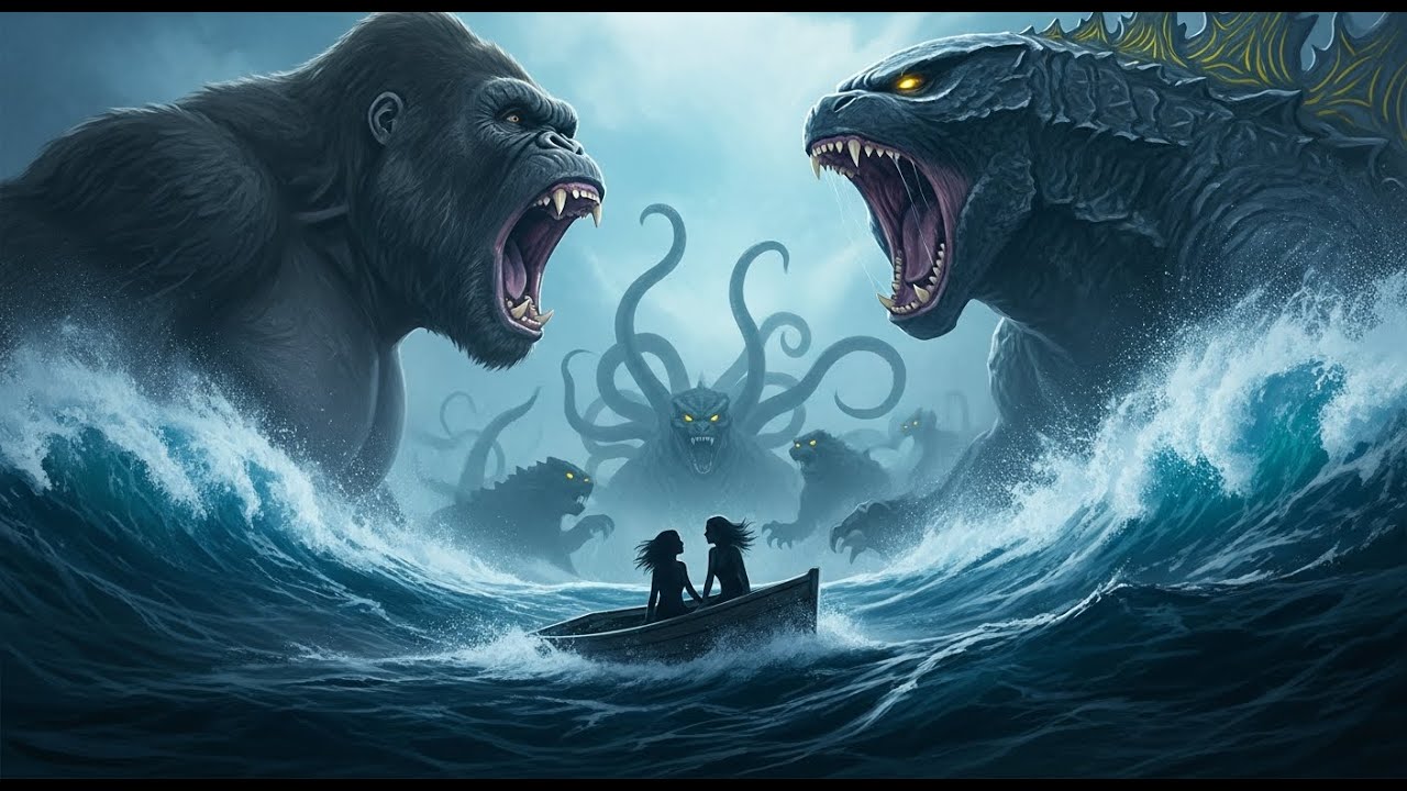 The Secret Ocean Battle King Kong & Godzilla Fought, Featuring Two Beautiful Girls-King Kong Movie!