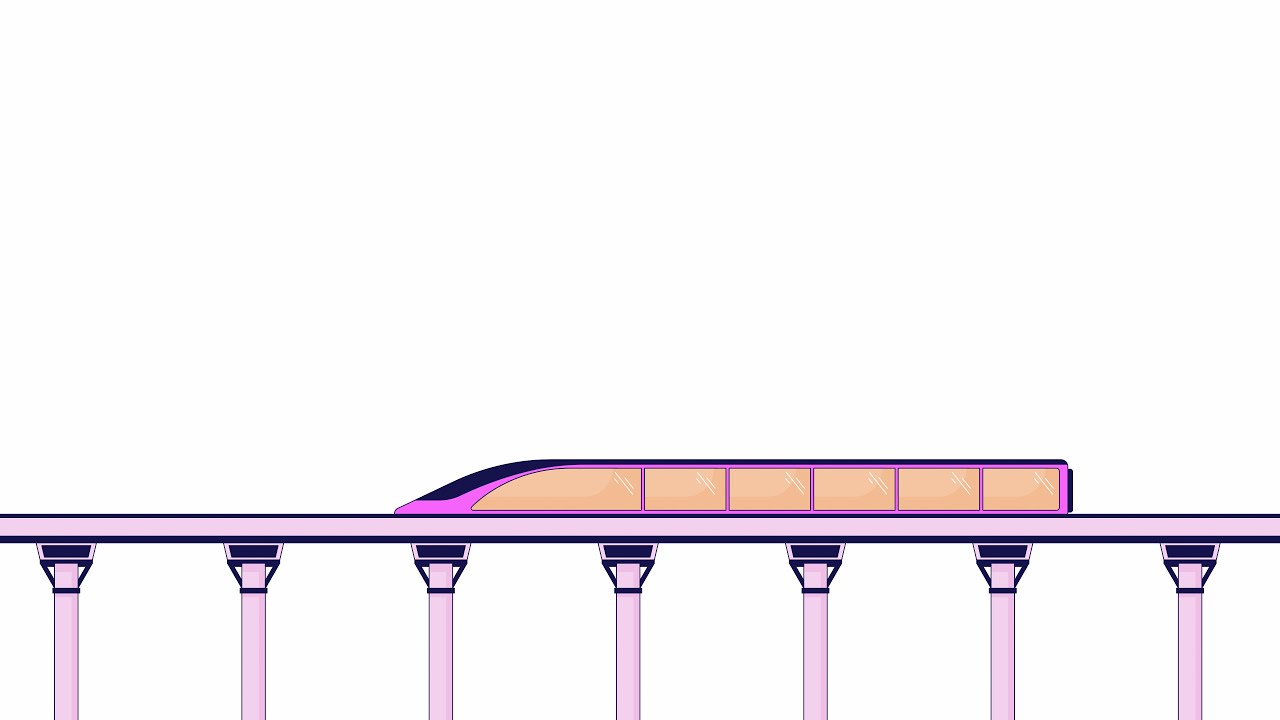 Viaduct train line 2D object animation - YouTube