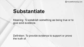Substantiate Meaning
