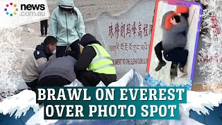 Epic brawl breaks out on Mount Everest over photo spot