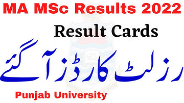 MA MSc Annual 2022 Result Cards Punjab University - PU MA MSc Result Card - Successful Graduate