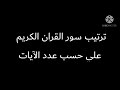 ترتيب سور القران الكريم علي حسب عدد الآيات الجزء الأول 