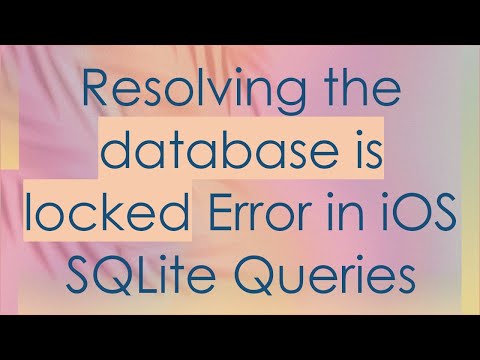 Resolving the database is locked Error in iOS SQLite Queries
