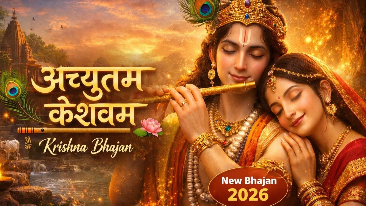 ACHYUTAM KESHAVAM KRISHNA DAMODARAM | VERY BEAUTIFUL SONG - POPULAR KRISHNA BHAJAN 