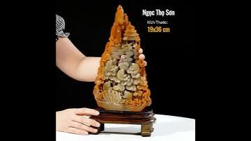 Cá chép vượt vũ môn ngọc thọ sơn 19x36cm