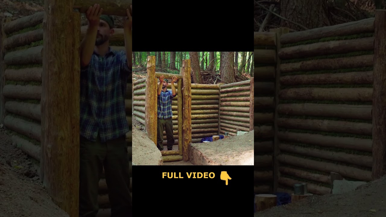 Building a natural dugout shelter. #bushcraftimprovisation