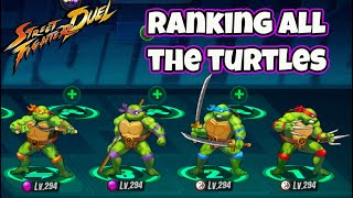 ALL THE TURTLES RANKED Who is the best and who sucks Street Fighter Duel