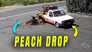 Farmer Drops All Peaches During Fast Turn