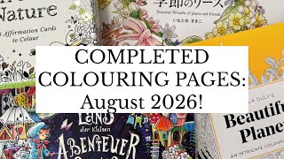 COMPLETED COLOURING PAGES August 2026 Adult Colouring