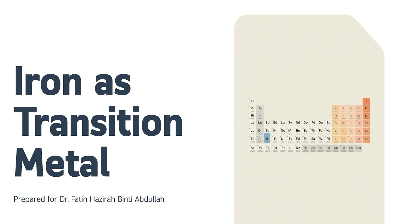 Iron as Transition Metal - VIDEO PRESENTATION CHM361