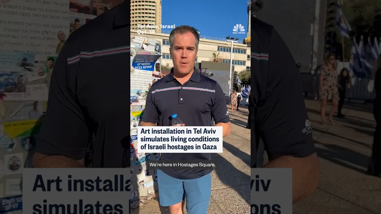 Art installation in Tel Aviv simulates living conditions of Israeli hostages in Gaza