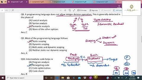 2. NPTEL - Compiler Design - week1 Assignment and it