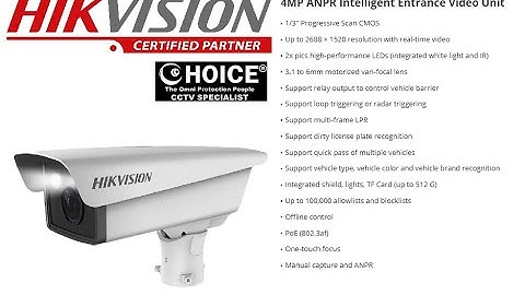 HIKVISION LICENSE PLATE CAMERA DS TCG405 E 4MP LPR License Plate Recognition ANPR Allow list