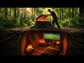 Hidden Tree Stump Shelter — Full Build With Voiceover