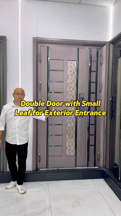 durable stainless steel front entrance door with a double-leaf design#doors #foryou #homedoor #fyp