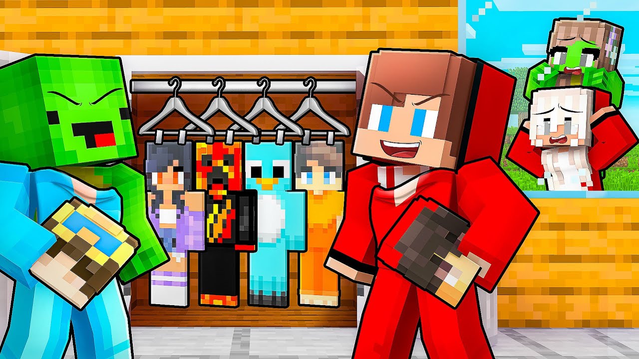 JJ and Mikey Can Shapeshift Into POPULAR YOUTUBERS To PRANK Family in Minecraft - Maizen