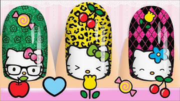 Hello Kitty Nail Color Fun Game | Funny Nail Art Design Games For Girls