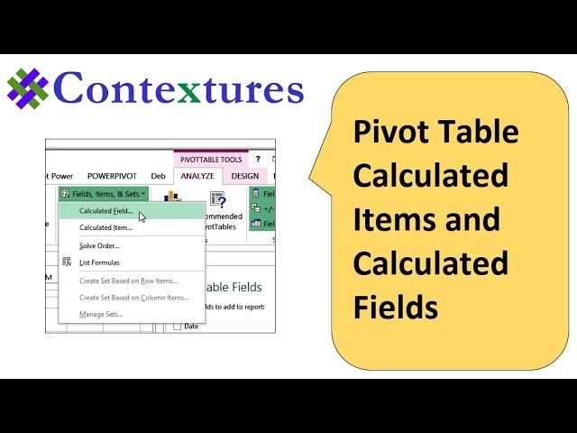 Excel Pivot Table Calculated Items and Calculated Fields - YouTube