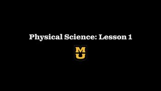 Physical Science A Lesson 1 Introduction
