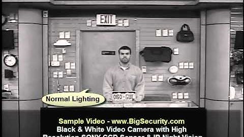 BigSecurity.com Black and White Video Camera with High Resolution Night Vision Sony CCD Sample Video