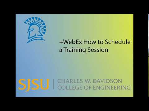 Scheduling a Training Session - WebEx