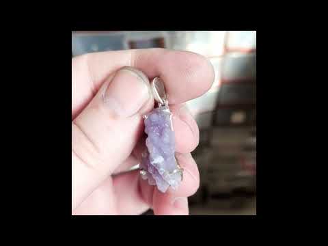 Агат виноградний срібний кулон, 2592КЛА, видео 1