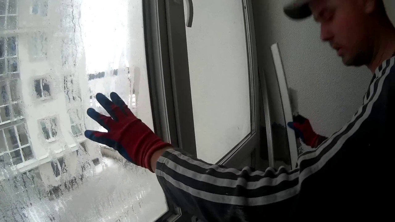 Как снять стекло на пластиковом окне видео