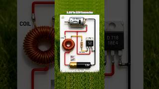 1.5V To 12V Boost Converter Circuit Using D718 Transistor Run 12V Motor With 1.5V Battery