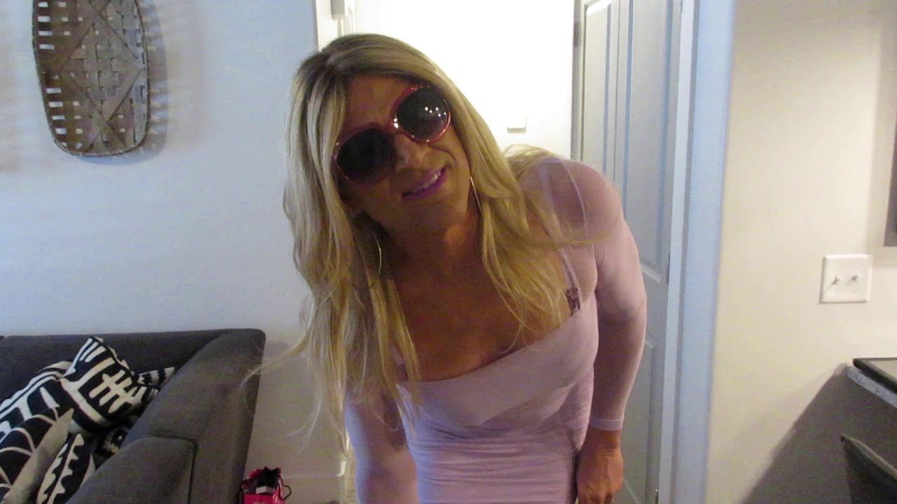 HEATHER TGIRL IN LILAC WITH PURPLE PURSES out take video from 2020