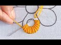 3 Amazing Basic Stitch Tutorial ! Bullion Knot ,Blanket &amp; Chain Stitches Flower Hand Embroidery