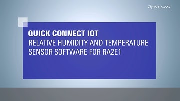 Quick Connect IoT Relative Humidity and Temperature Sensor Software for RA2E1