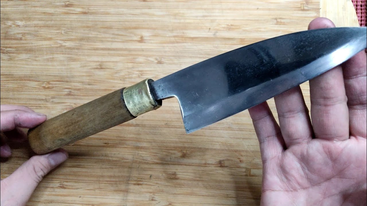Restoring Japanese Knife Part 2 Japanese Deba Restoration. 