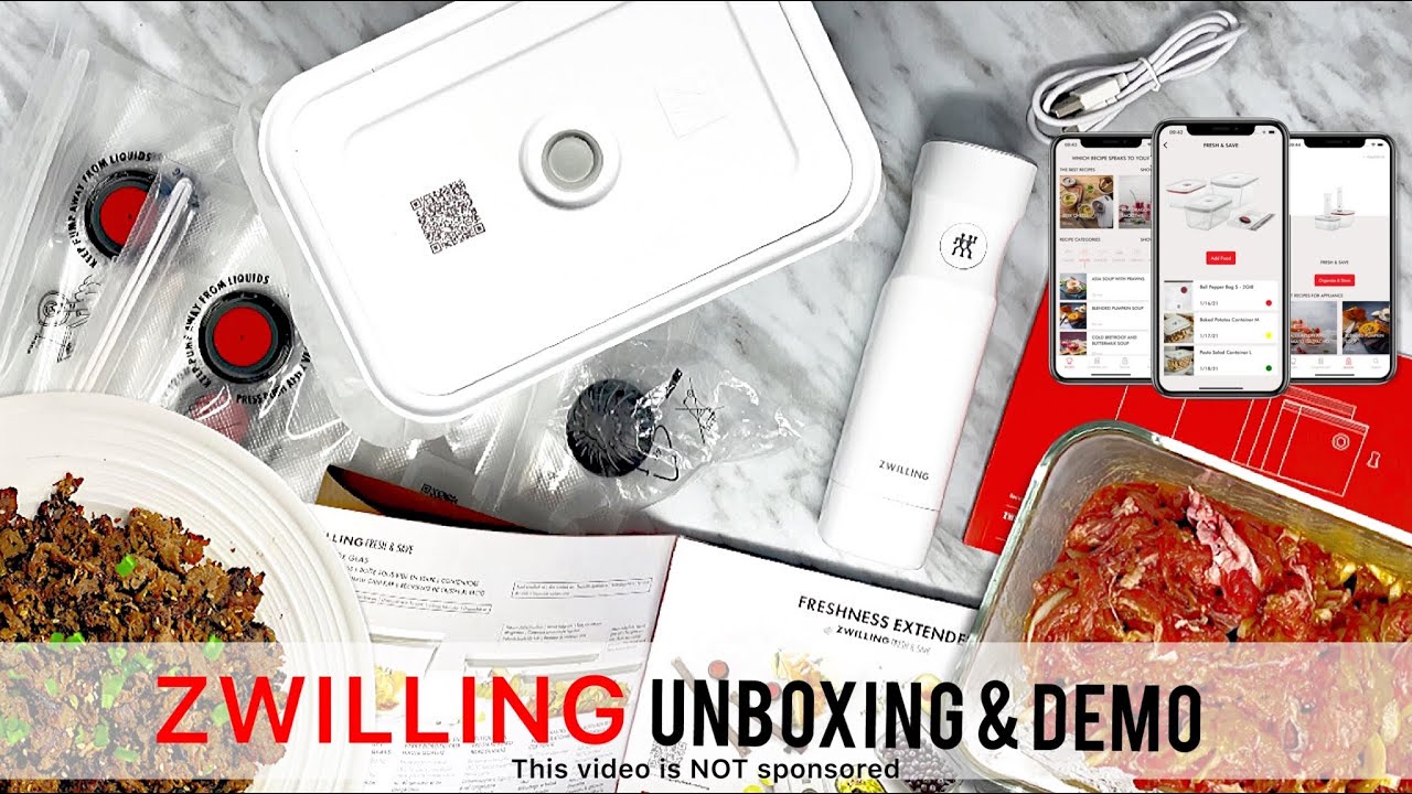 ZWILLING Fresh & Save Vacuum Sealer Machine Starter Set, Glass