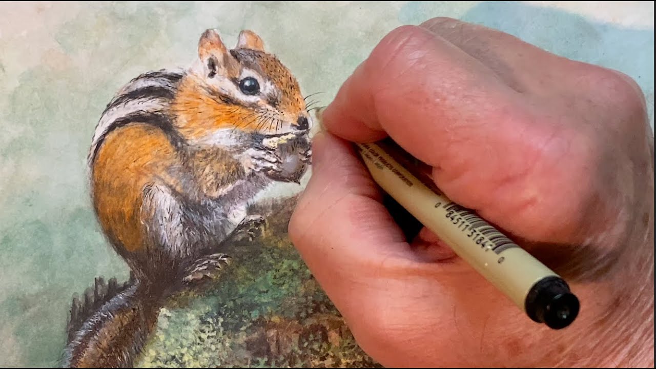 What the Woods Provide: Chipmunk in Watercolor