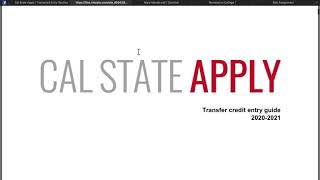CSU Application: Transcript Entry