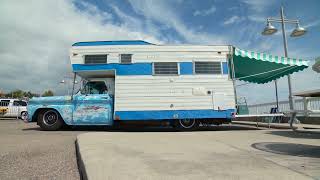 Vintage camper truck with huge back patio!
