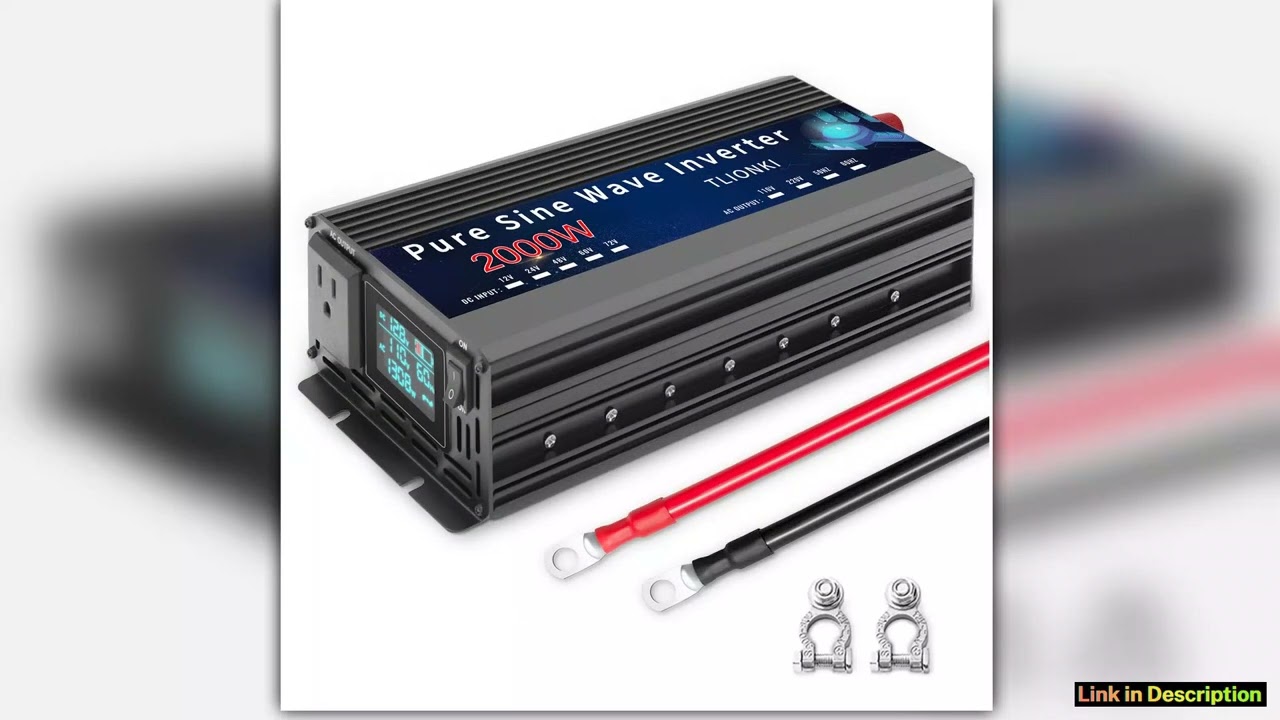 2000W Pure Sine Wave Inverter Car Power Inverter DC 12V to AC 110V Solar Power Inverter with LCD Di