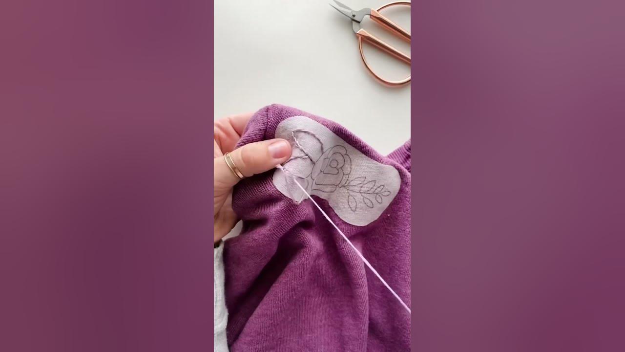 Embroider a sweatshirt with me #embroidery #learnembroidery