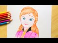 How To Draw ANNA Step By Step Easy FROZEN 2 for Beginners