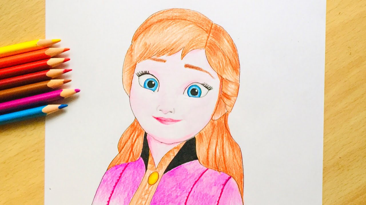 How To Draw Anna From Frozen 2 Step By Step Easy - George Mitchell's