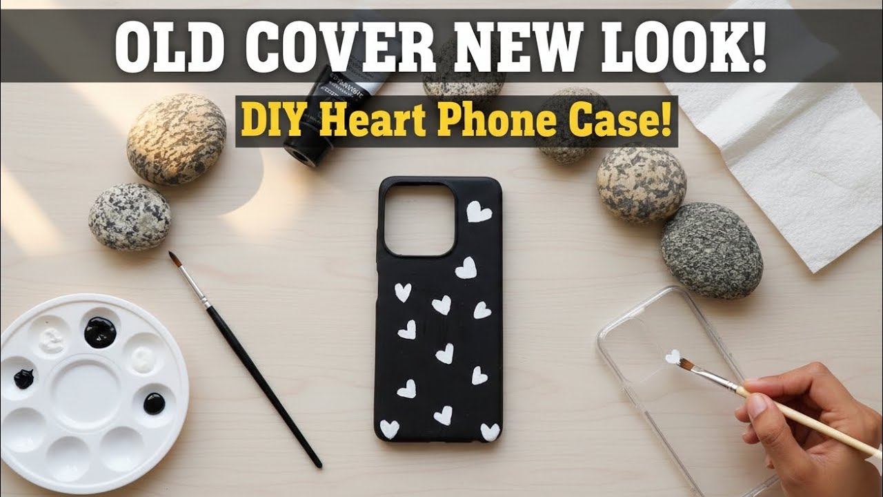 DIY Phone Case Painting | Purane Phone Cover ko Naya Banayen | Easy DIY heart Phone Case Painting