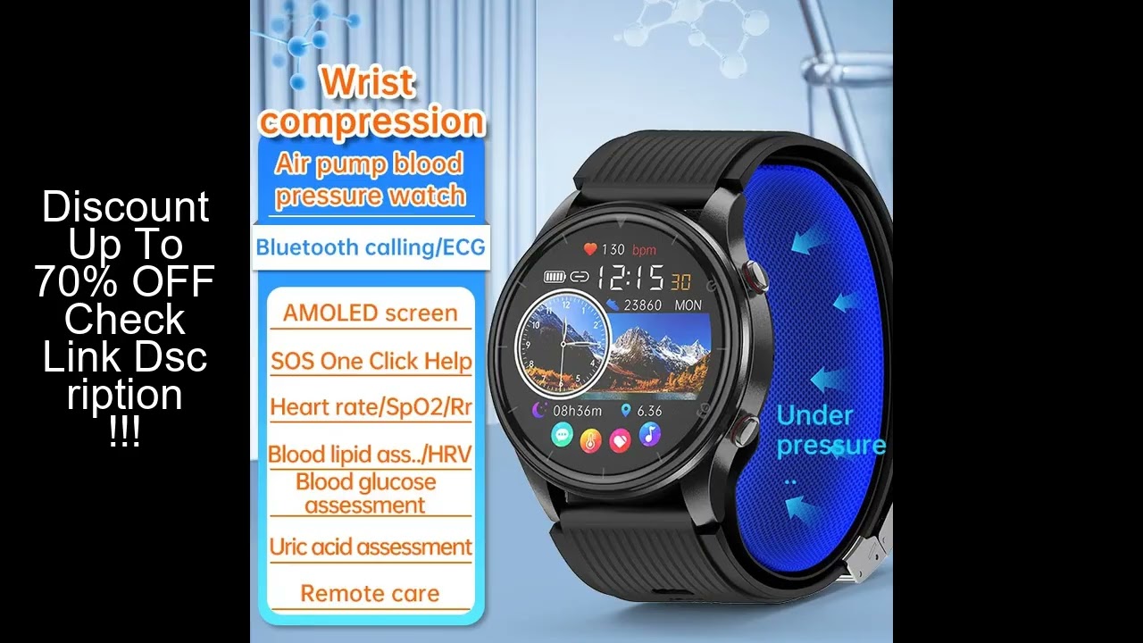 Medical Device P700 Air Pump Accurate Blood Pressure Monitor ECG Smart Watch Body Temperature Heart