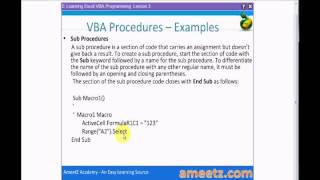 Excel VBA Programming Session 3   Part 3