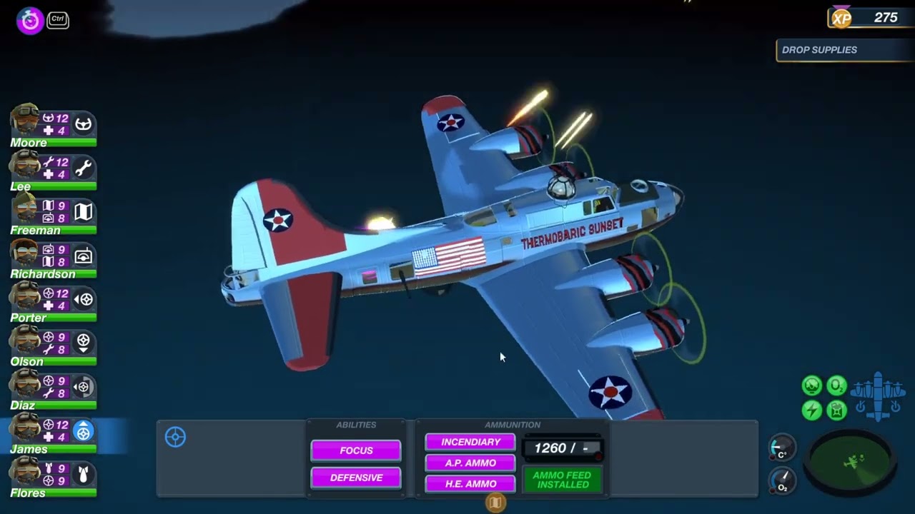 Bomber crew at night with red alert osts hit different