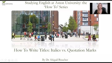Aston How To Series: Italics vs Quotation Marks