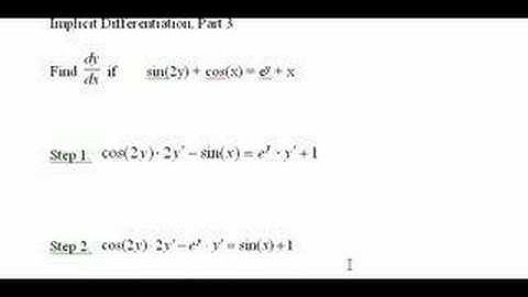 20-a) Implicit Differentiation, Part 3 (of three parts)