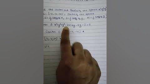 Analytical Solid Geometry-Unit 1 Spheres Example 1 ( Centre and Radius of the Sphere)