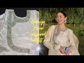 Most trending hania amir inspired outfit  trending pakistani style neck hand embroidery work diy